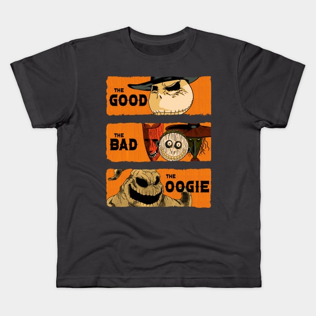 The Good, The Bad, and the Oogie Kids T-Shirt by seamustheskunk
